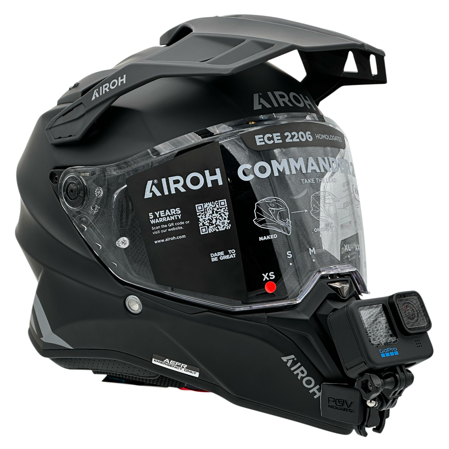 POV Mount for AIROH COMMANDER / COMMANDER 2 / GS PURE