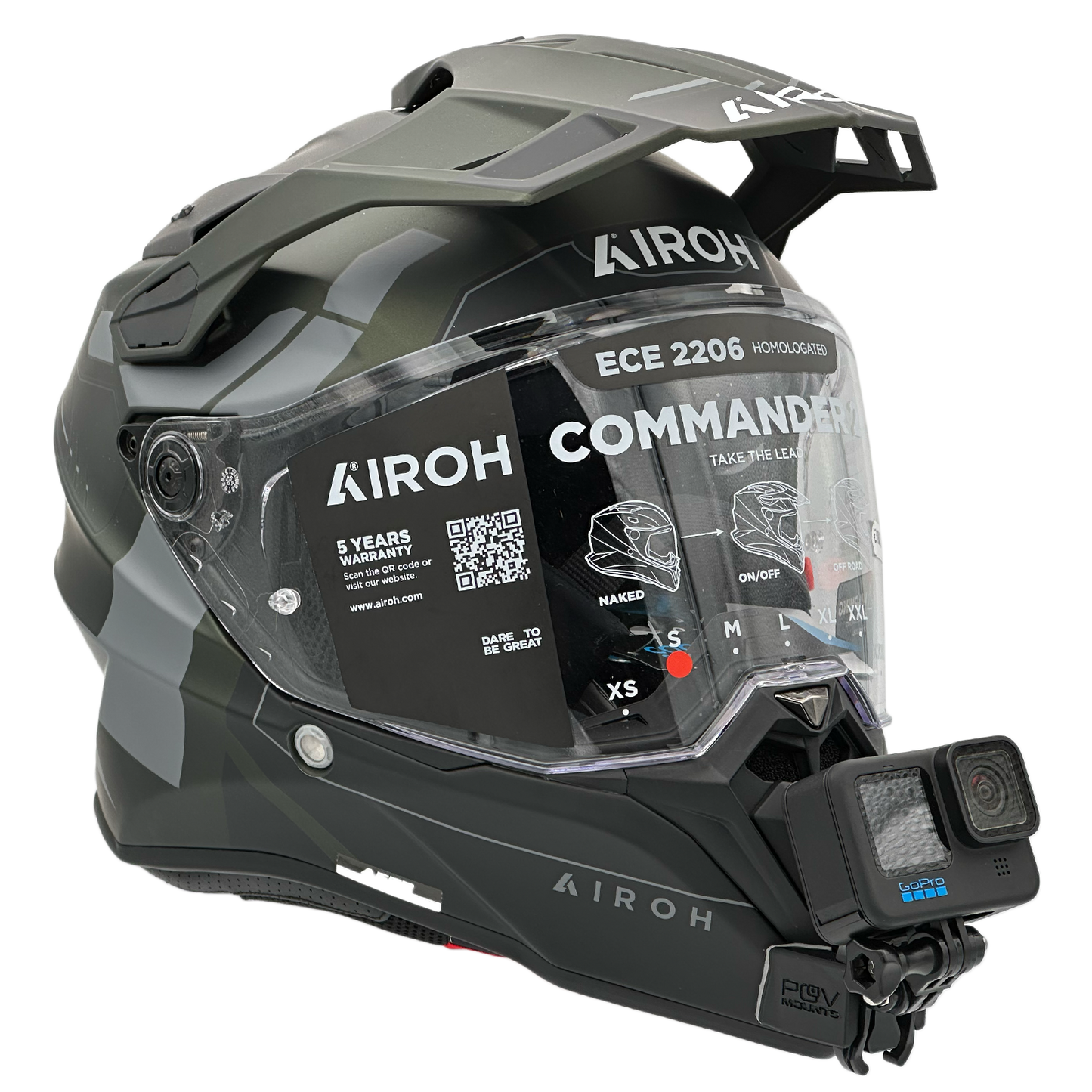 POV Mount for AIROH COMMANDER / COMMANDER 2 / GS PURE