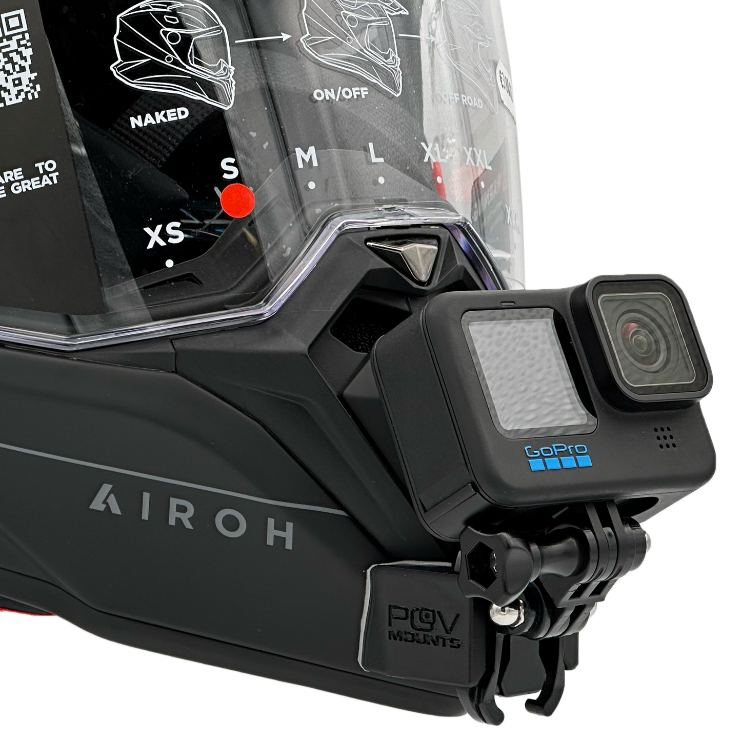 POV Mount for AIROH COMMANDER / COMMANDER 2 / GS PURE