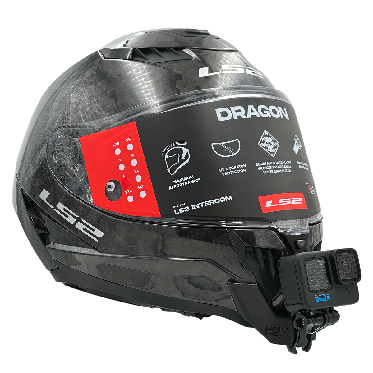 POV Mount pour LS2 FF807 Dragon / Dragon Carbon