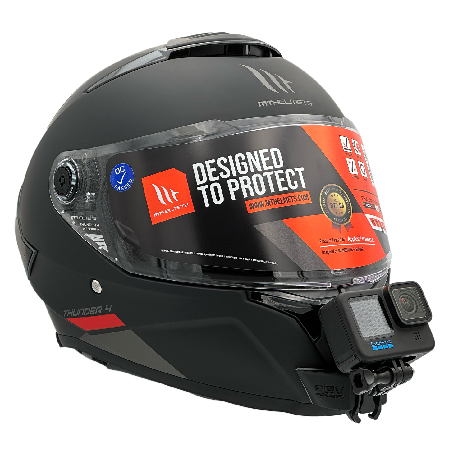 POV Mount for MT HELMETS THUNDER 4