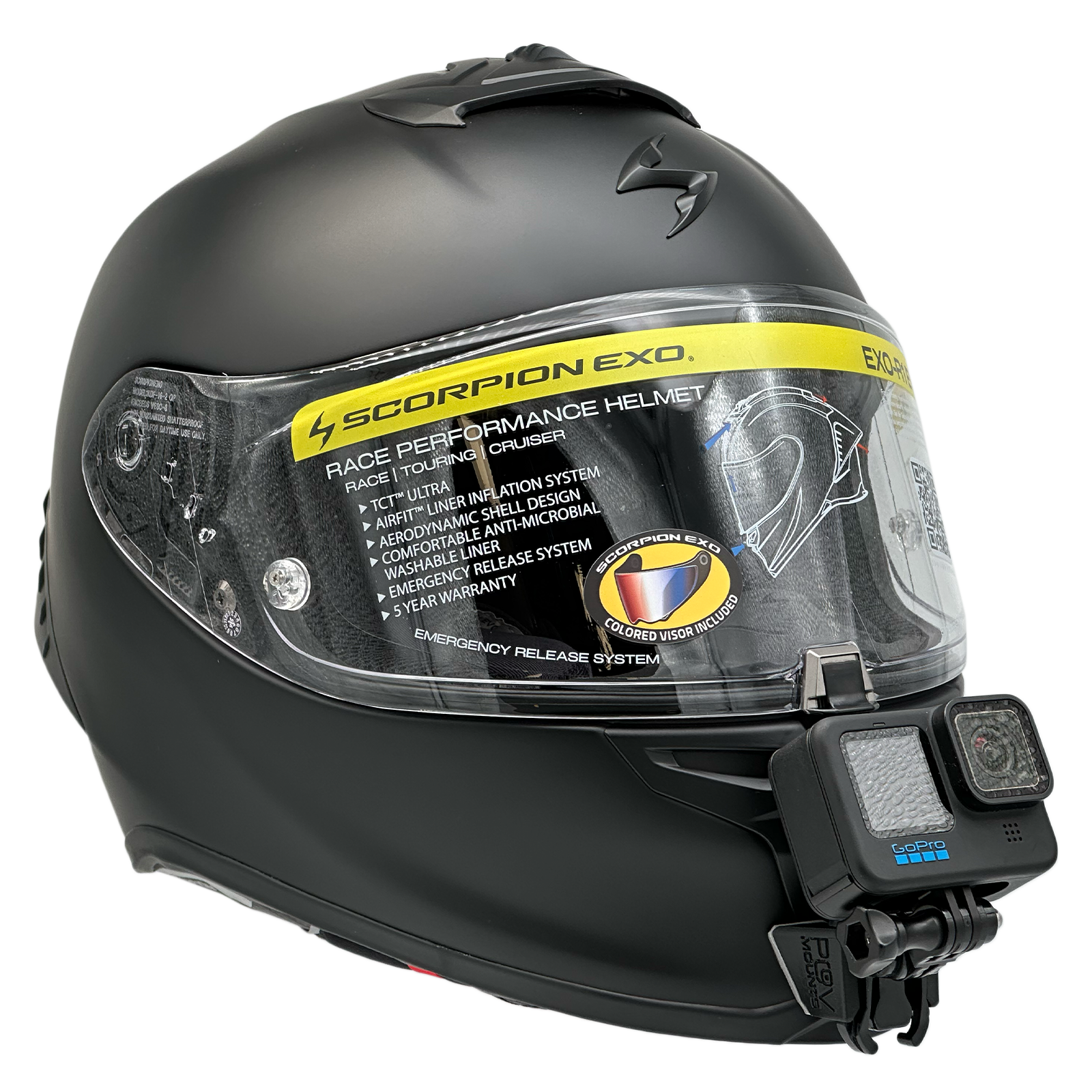 emergecny release scorpion helmet POV Mount for SCORPION EXO-R1 EVO AIR / EXO-R1 EVO 2 AIR / EXO-R1 CARBON AIR
